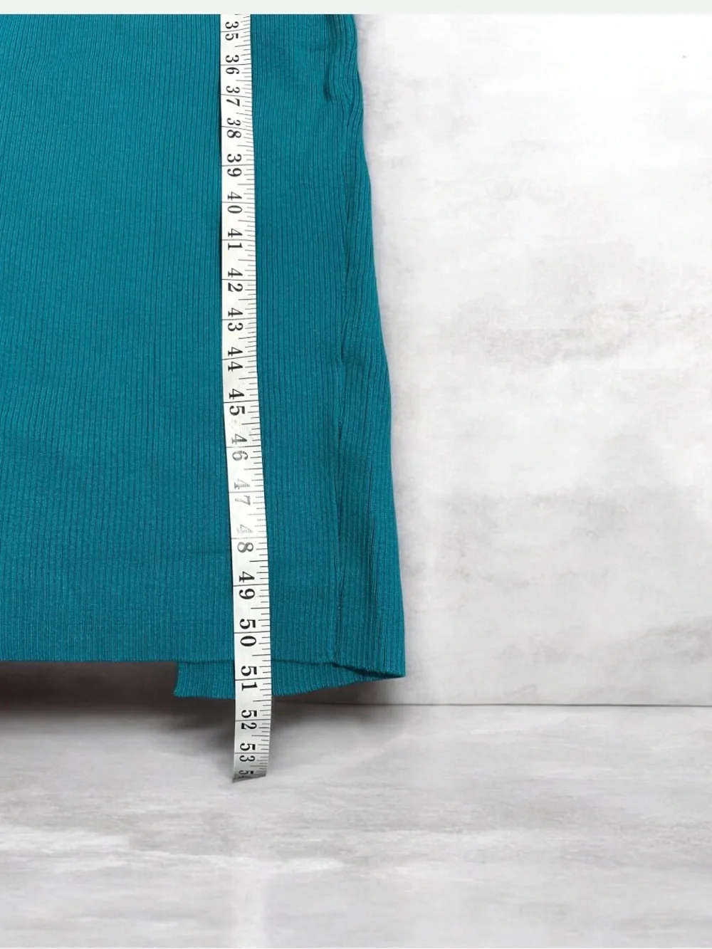 Off-Shoulder Teal Maxi Ribbed Dress